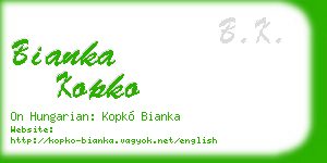 bianka kopko business card